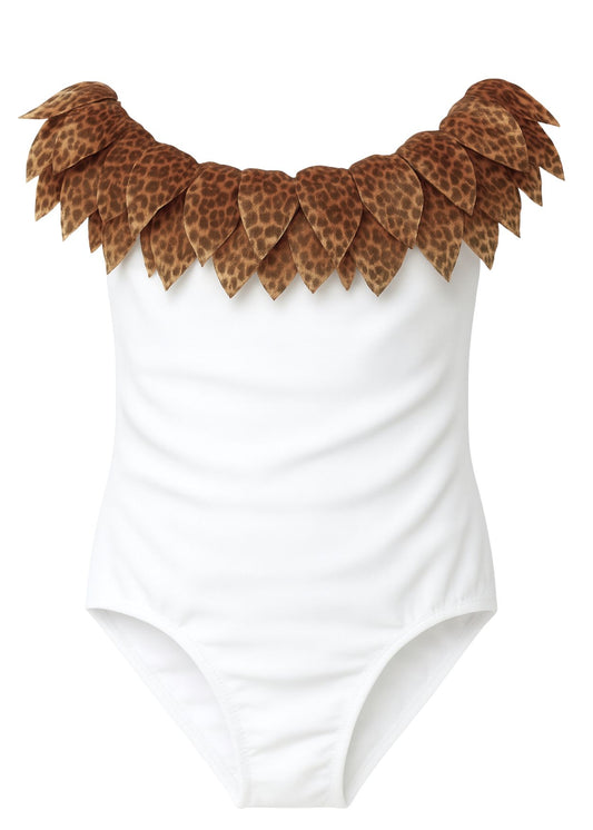 pretty white bathing suit for girls