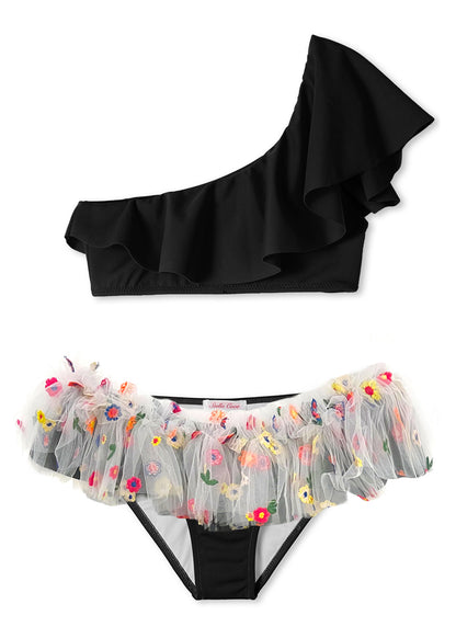 beachwear for girls, floral bikini for tween girls, black bikini for tween girls