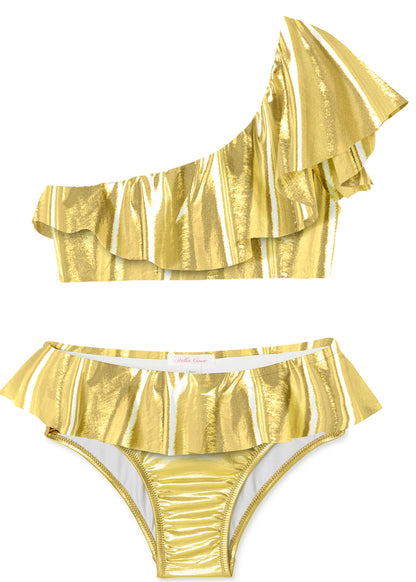 gold bikini for girls, gold swimwear for girls