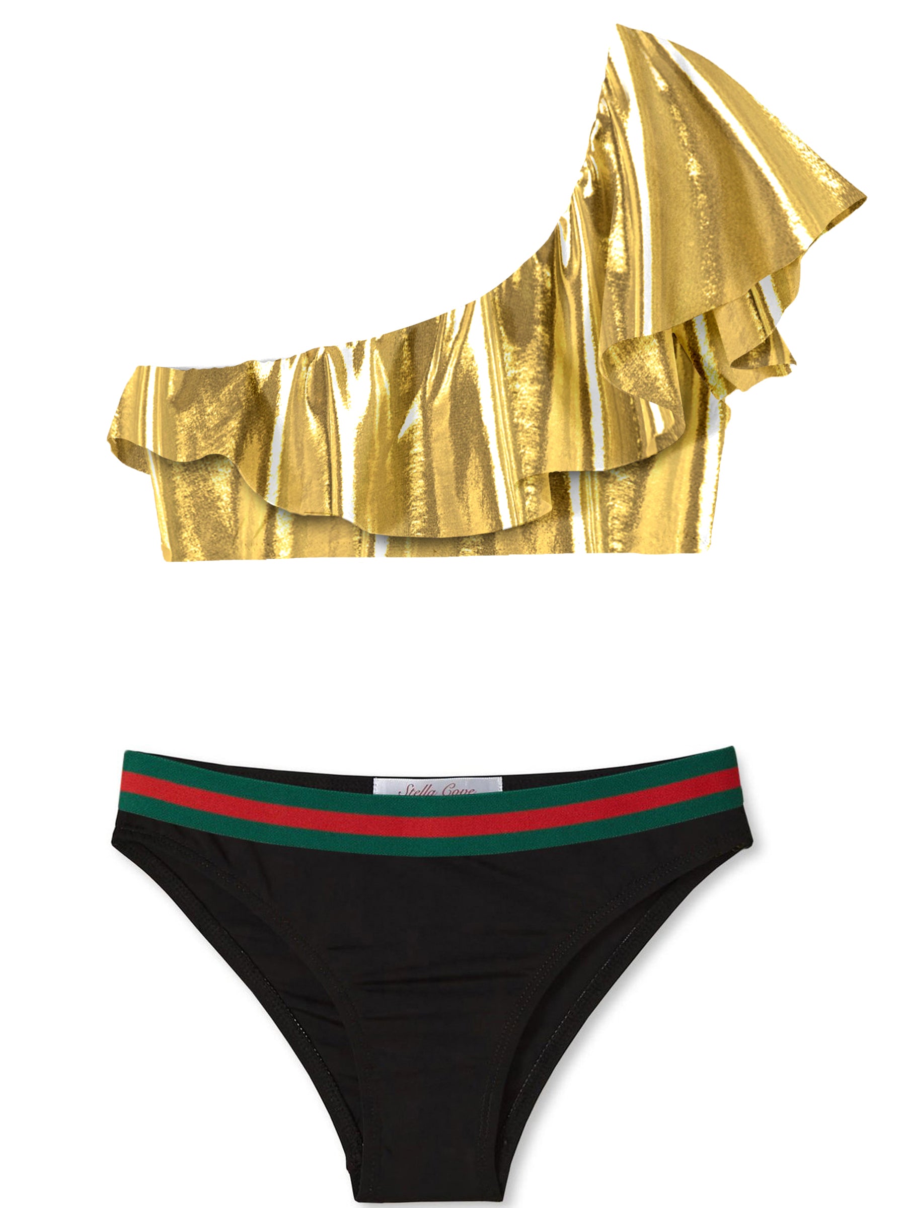 bikini for girls, gold swimwear for girls