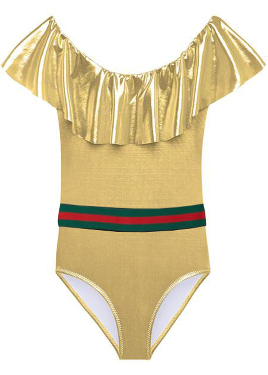 Gold Swimsuit with Belt