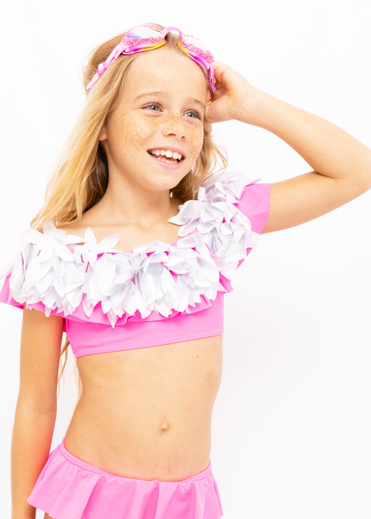 neon pink bikini for girls, beachwear for girls