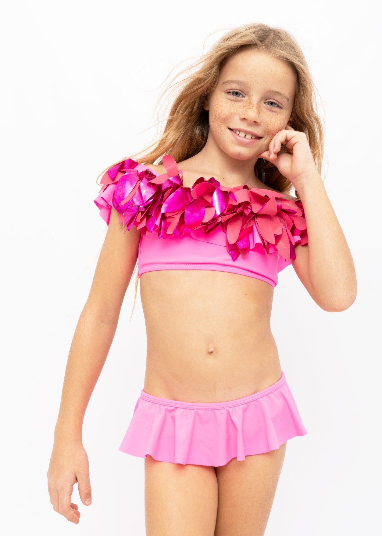 pink bikini for girls, pink swimwear for girls, beachwear for girls