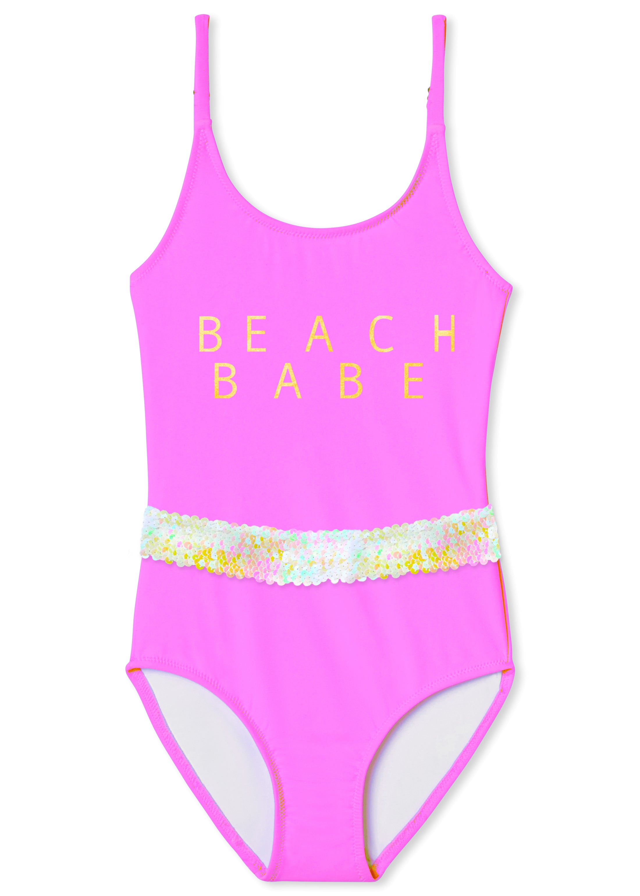 Hot Pink Bathing Suit for Girls with Sequin Stella Cove