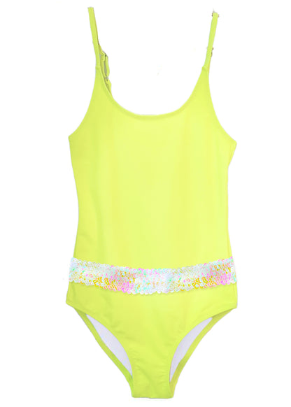 beachwear for girls, neon yellow swimsuits for girls