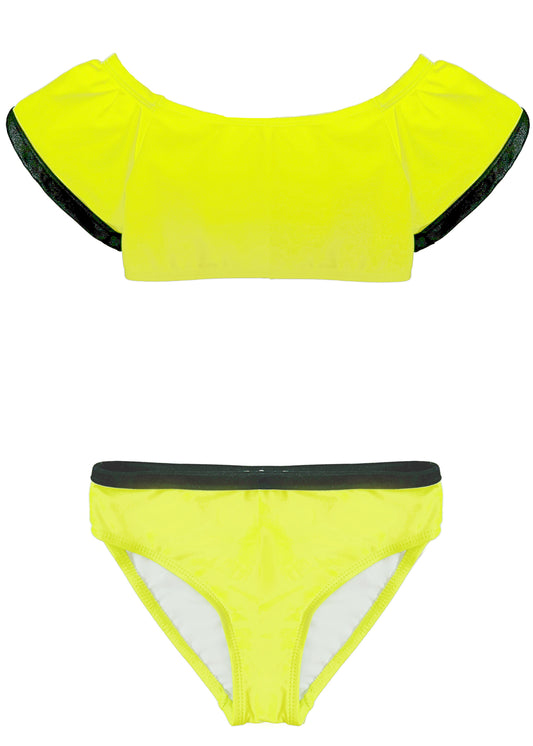 Neon Yellow  Bikini with Black Trim Final