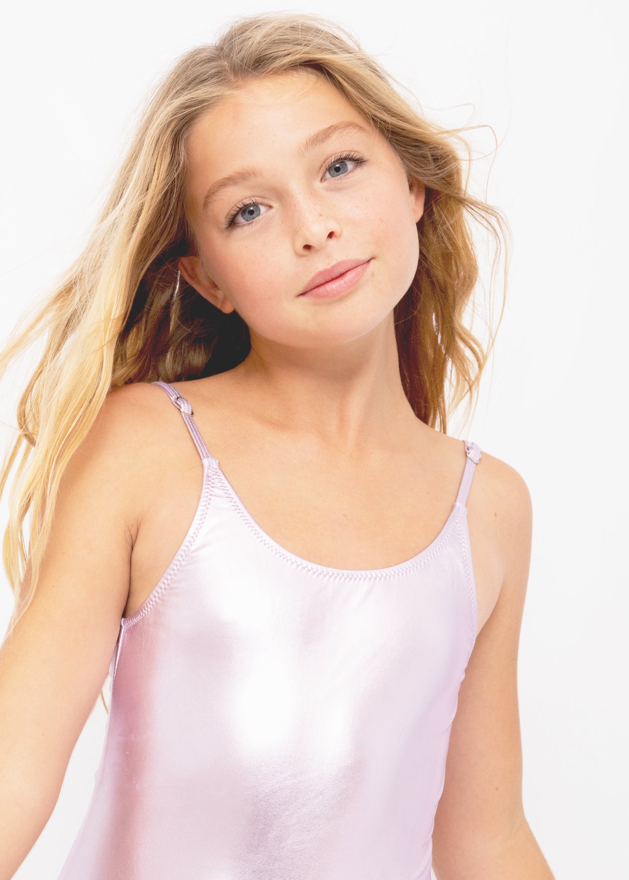 pink metallic swimwear for girl