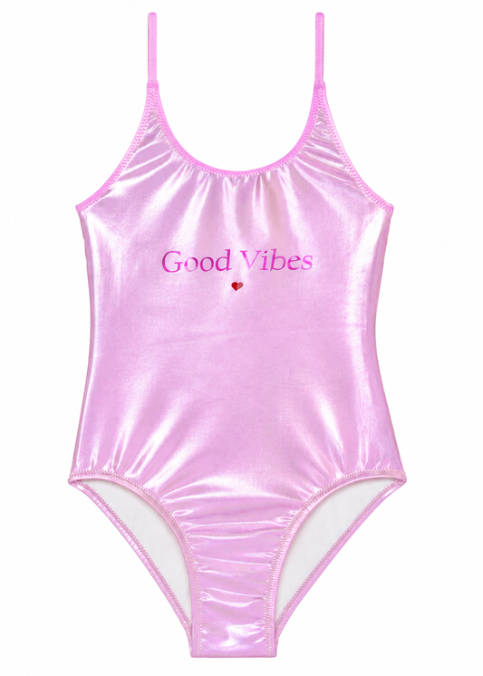 pink metallic swimsuit for girls
