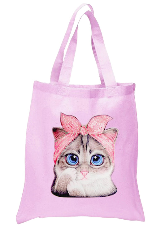 Pink Tote Bag With Cat