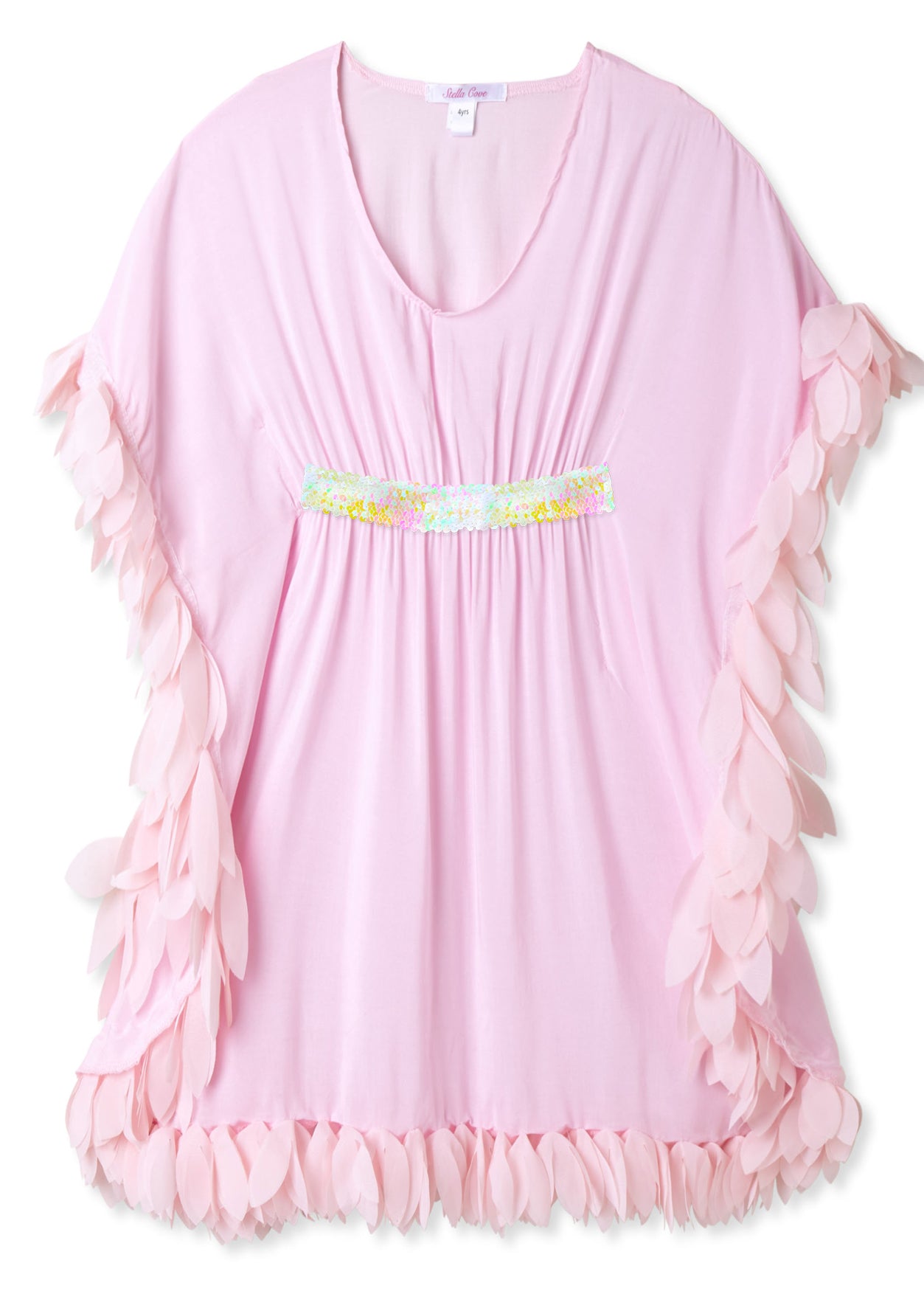 Pink Petal Poncho with Sequin Belt