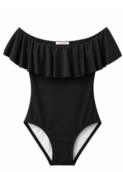 pretty classic black one piece swimsuit 