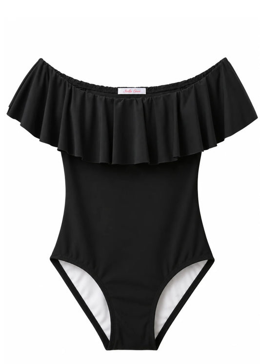 pretty classic black one piece swimsuit 