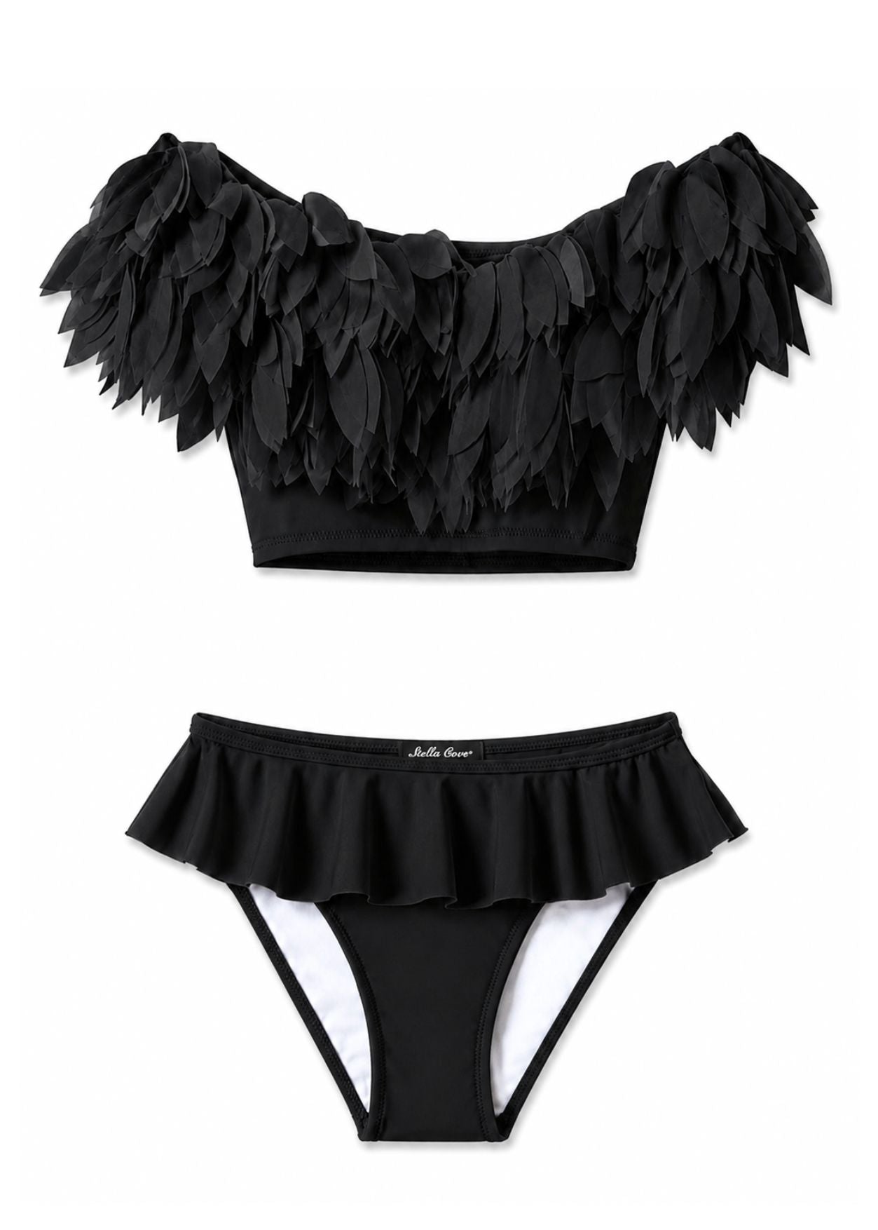 pretty petal black bikini for girls