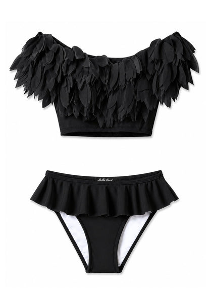 pretty petal black bikini for girls