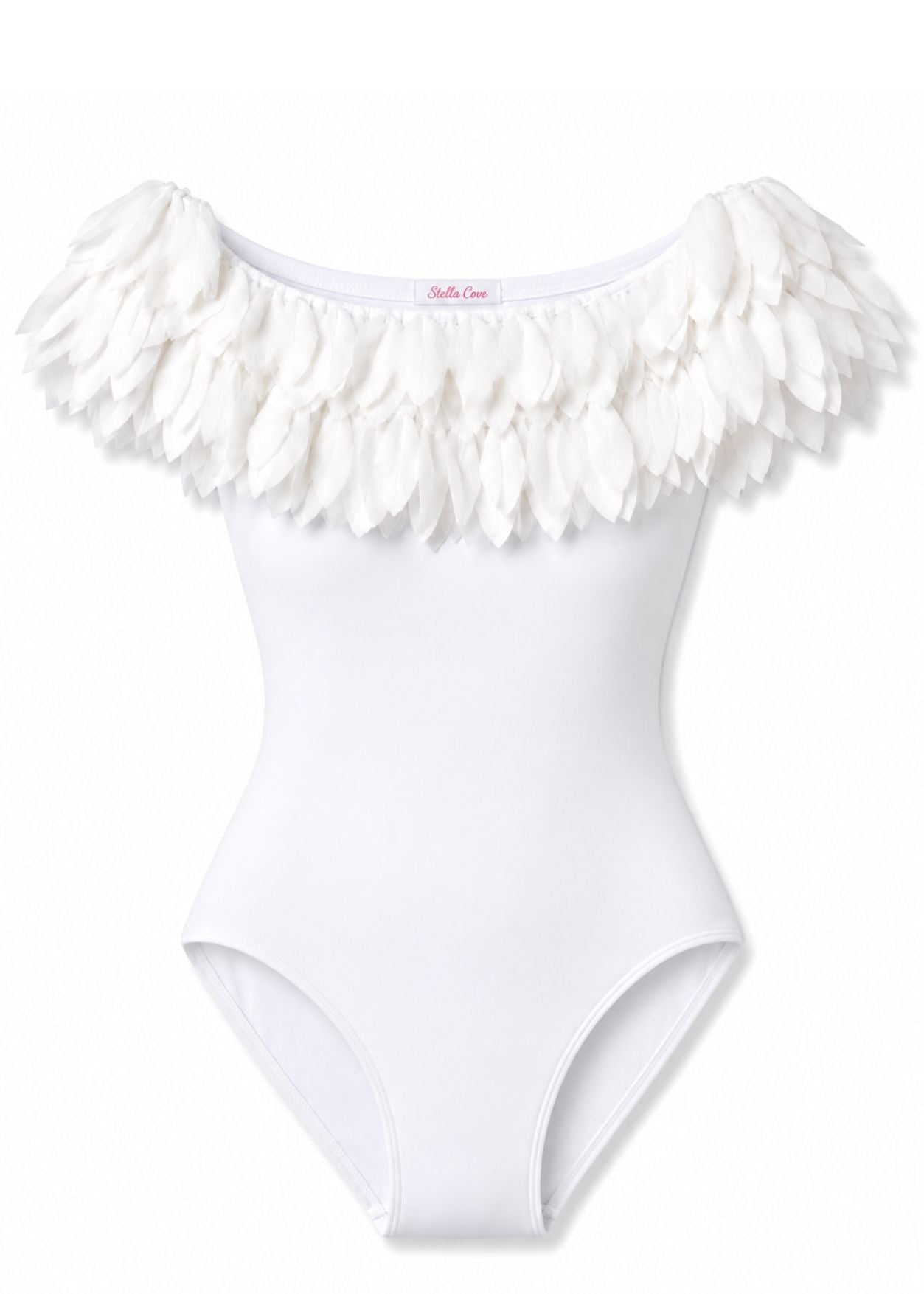pretty petal white bathing suit for women