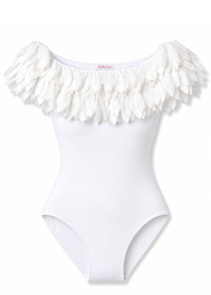 pretty petal white bathing suit for women