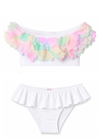 pretty petal white bikini for girls