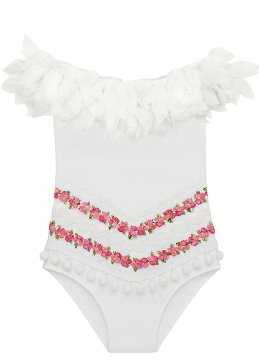 pretty white swimwear for girls