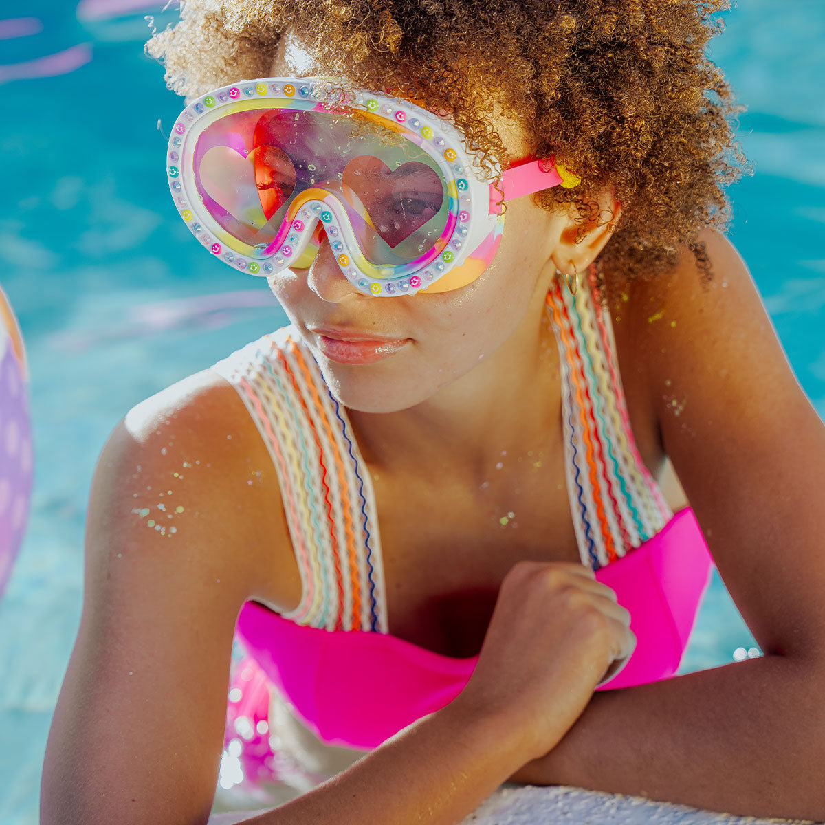 rainbow swimming goggles for girls