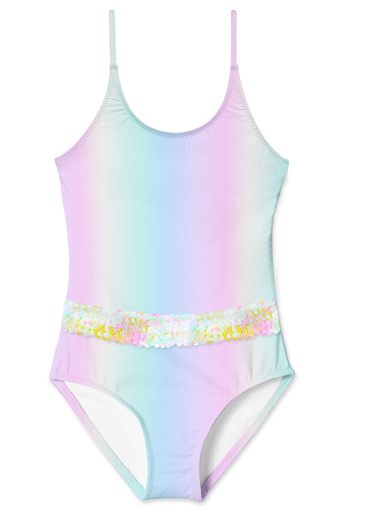 Rainbow Swimsuit with Sequin Belt – Stella Cove