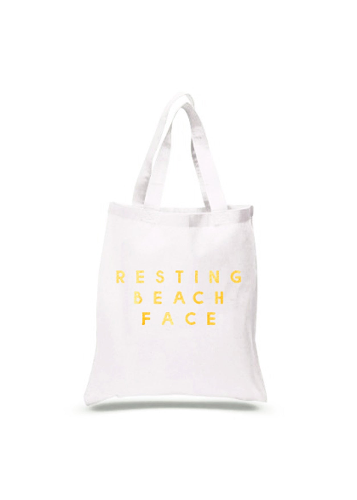 Resting Beach Face Gold- White Bag