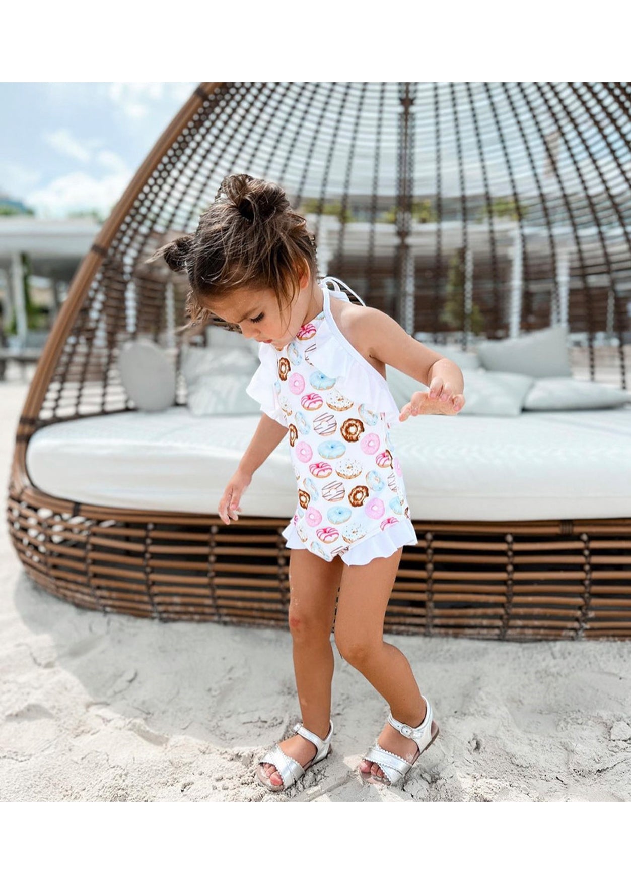 Donut Swimsuit with Ruffle