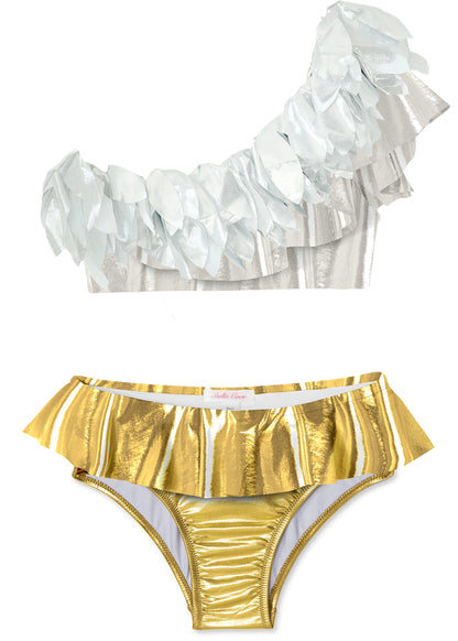 silver and gold bikinis for girls, bikinis for tween girls, bikinis for teen girls