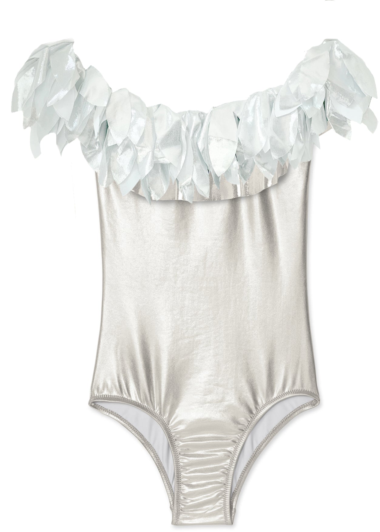 silver swimsuit for girls, unique silver color bathing suti for girls