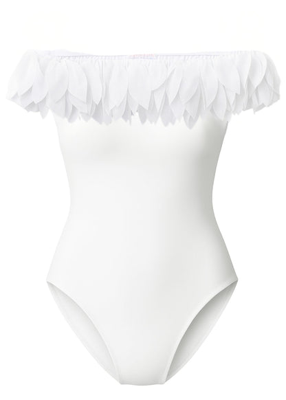 white petal women beachwear