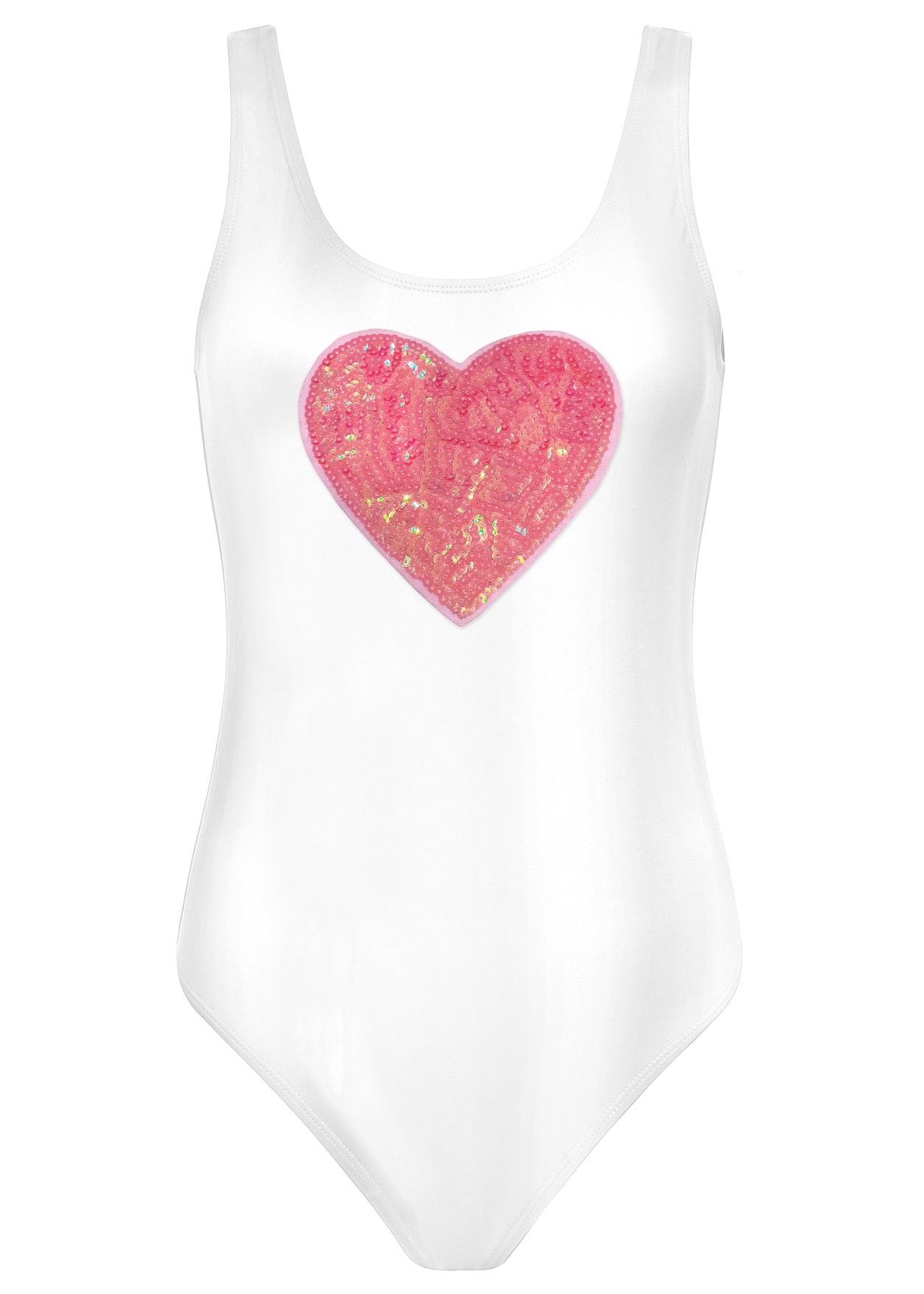 Womens Swimsuit with Heart Sequin