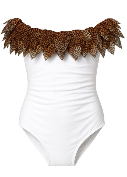 womens bathing costume with animal print