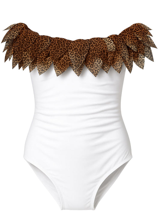 womens bathing costume with animal print