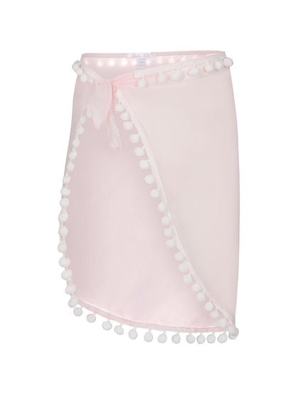 Pink Pareo Cover-Up with Pom Poms
